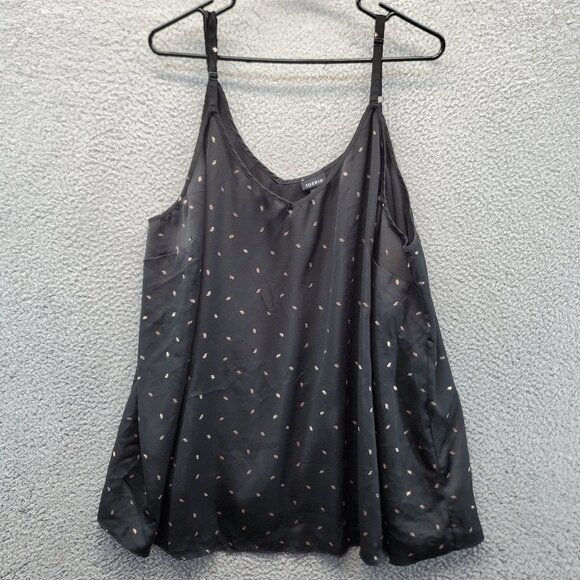 Torrid Sophie Black Foil Feather Swing Cami Size 5 - Picture 2 of 9